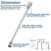 Barre de support carrée en acier inoxydable pour porte de douche, vente en gros d'usine, sans perçage