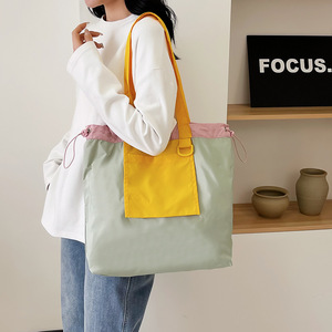 Bolsa de compras plegable de gran capacidad con cordón de ajuste, impermeable, multiusos, para viajes. - Product Image 4