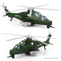 Modèle d'avion militaire en alliage 2024, simulation, friction, lumière, musique, hélicoptère WZ-10, jouets pour enfants