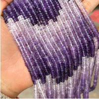Perles en améthyste arc-en-ciel d'Uruguay 3A+ facettées, forme Heishi, 5-5,8 mm, pour la fabrication de bijoux, fournitures de bricolage, brin de 15 pouces