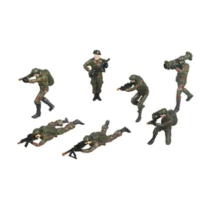 Wholesale 1/64 Scale Military Model Car Scene Mini Soldier Toy Miniature Action Resin Figure
