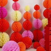 Lanterne suspendue pliable en papier nid d'abeille épais, biodégradable, écologique, multicolores, pour la décoration de fête de Noël