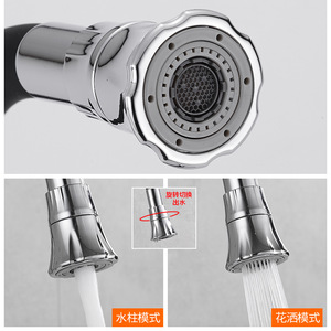 Wall-<b>mounted</b> Kitchen Faucet Single Handle Flexible <b>Spray</b> Head Ceramic Valve Core Contemporary Style - Product Image 5