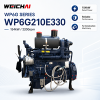 Moteur diesel refroidi par eau SCDC Weichai WP6G210E330 154 kW pour bulldozer industriel, chargeuse et rouleau compacteur à tambour unique