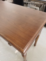 Table console en bois massif de style rétro américain avec deux tiroirs