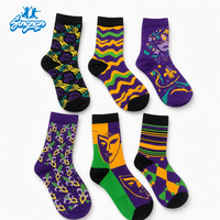 Chaussettes Confortables Personnalisées pour le Festival du Mardi Gras, Imprimées de Couleurs Vives, Chaussettes de Haute Qualité, Douces et Respirantes pour Femmes