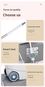 Système de nettoyage domestique, <span class=keywords><strong>serpillière</strong></span> rotative à tête ronde à 360 degrés, <span class=keywords><strong>serpillière</strong></span> en microfibre en acier avec seau, nettoyage des sols à domicile - Product Image 5