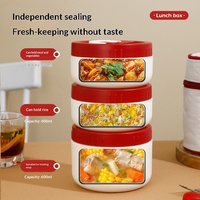 Boîte à lunch isotherme portable en acier inoxydable 304 à double compartiment, qualité alimentaire, isolation sous vide 24h, anti-fuite et compatible micro-ondes