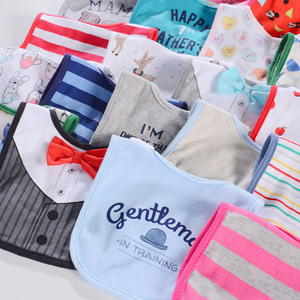 Baberos para bebés de 0 a 1 año de edad, 100% algodón, botón de dibujos animados, Baberos ecológicos para niños pequeños, fabricante de ventas transfronterizo al por mayor - Product Image 2