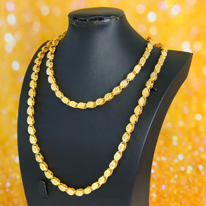 Collar Largo de Lujo Estilo Hip Hop, 100 cm, Chapado en Oro de 21k, Collar de Latón para Hombre y Mujer, Joyería para Fiesta - Product Image 2