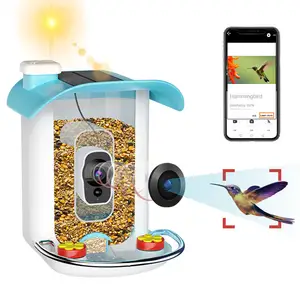 Venda quente AI inteligente reconhecimento de pássaros estação suspensa jardim alimentador de pássaros com câmera