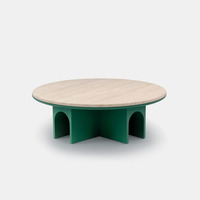 Ensemble de table à manger extensible moderne de style Little Red Tree, en verre trempé rond pour 8 personnes, avec pieds en plastique