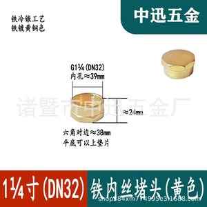 <b>Iron</b> Internal Thread Plugs 4-2 Brass Finish Fully Threaded For General Industry - Product Image 4