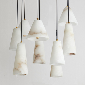 Lampe en albâtre au design minimaliste, luminaire suspendu en marbre naturel pour chambre à coucher, lustre créatif pour hall d'entrée, luminaire de <span class=keywords><strong>plafond</strong></span> - Product Image 3