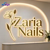 Enseigne publicitaire/de décoration murale en acier inoxydable avec logo personnalisé rétroéclairé 3D, LED IP65, transformateur, prise murale, télécommande, pour la maison ou le bureau