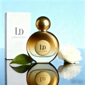 Nuevo Envase de Vidrio Redondo Personalizado para Perfume, 30ml 50ml 100ml, Botella de Vidrio Amarilla Vacía con Pulverizador y Caja de Empaque - Product Image 1
