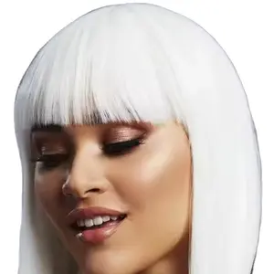 Grosir Wig Lola demam putih sorot Wig rambut manusia alami untuk wanita