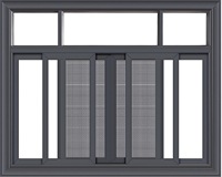 Ventanas Corredizas Modernas Personalizadas de Aleación de Aluminio Gris, Antirrobo, con Doble Capa de Vidrio Templado, Resistentes a Huracanes, para Cocina y Exteriores