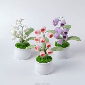 Maceta de Tulipanes Tejida a Mano, Flor Artificial para Decoración del Hogar, para el Día de la Madre, Navidad, Halloween - Product Image 2