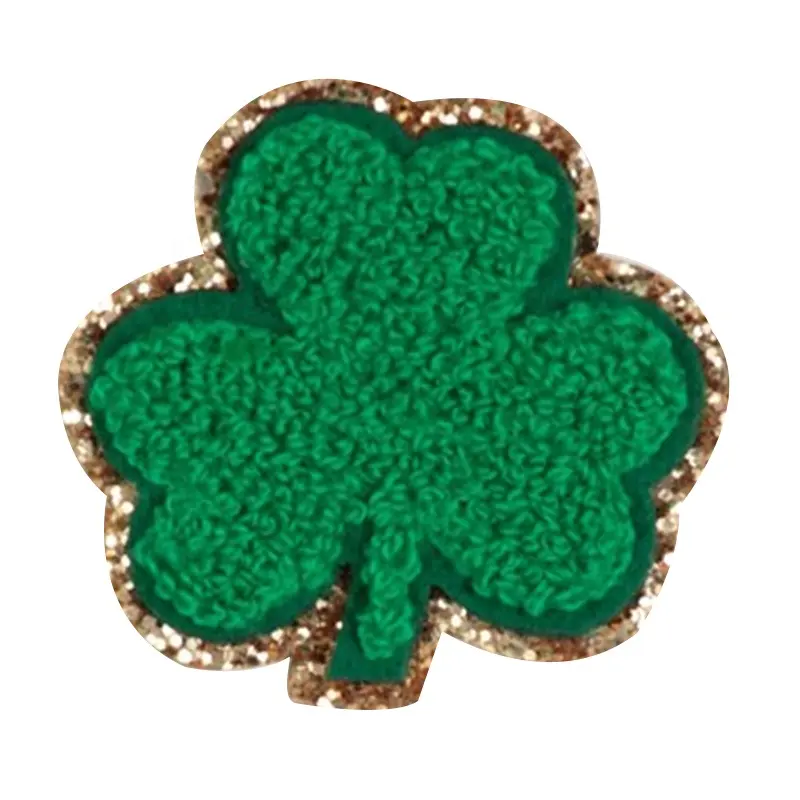 Belle St. Patricks Day Saint Patrick's Irish Shamrock Iron On Chenille Patches personnalisés