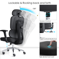 Chaises de bureau modernes de luxe, accoudoirs ergonomiques 3D, chaise de patron ergonomique, chaises de bureau de direction