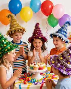 Sombrero de Bruja para Halloween, Gorro de Mago con Adornos de Estrellas de Encaje y Lazo Grande - Product Image 1