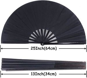 Custom Logo Printed 33cm Satin Fabric Handheld Rave Fan Big <b>Bamboo</b> Crafts with Custom Printed Design - Product Image 2