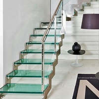 DAIYA escalier garde-corps en verre trempé verre de roulement escalier à double limon