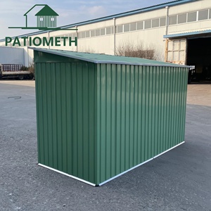 Abri de jardin en métal Patiometh 9' x 4' avec toit incliné pour cour, vélo, patio, <span class=keywords><strong>garage</strong></span>, pelouse, vert - Product Image 3