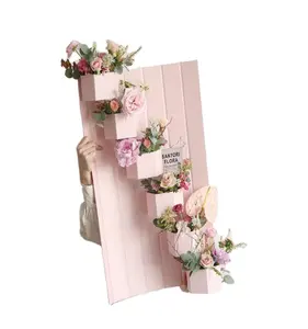 Lusso Caja de Flore creativo 6 strati esagonale regalo di cioccolato rosa per matrimonio scatola di fiori Eco fioriera scatola di carta collasssib