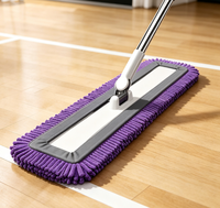 Serpillère plate grande taille en microfibre chenille, utilisation humide et sèche pour le nettoyage des sols de stades, entrepôts, maisons, parquets et carrelages