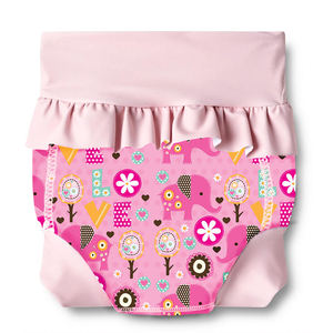 Couche de bain réutilisable pour enfants de haute qualité avec imprimé d'éléphant rose, couche de bain pour bébé, couche de bain pour nourrissons, bébés filles, pantalon de bain en néoprène - Product Image 2