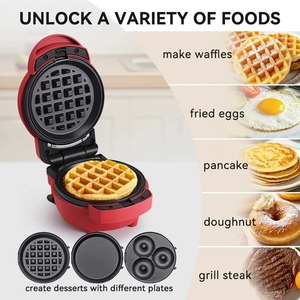 Machine à <span class=keywords><strong>petit</strong></span>-déjeuner 3-en-1 : Gaufrier domestique, mini-machine à pain portable, machine à donuts, et appareil à sandwichs multifonctionnel - Product Image 2