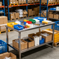 Table de travail en acier inoxydable pour le rangement d'outils, le tri de pièces et la production électronique
