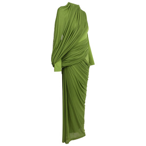 Nuovi Abiti Casual Lunghi 2026 per il Ramadan, Verde, Plissettati, in Rete Elastica con <span class=keywords><strong>Maniche</strong></span> <span class=keywords><strong>Lunghe</strong></span>, Tessuti e Lavabili - Product Image 2