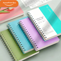 Carnet à spirale A5 personnalisé avec logo, 300 pages, pages pointillées, couverture rigide imperméable, reliure double spirale