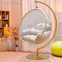 Filet pivotant à double tête, filet transparent avec boule de verre rouge, nid d'oiseau, panier suspendu d'intérieur, chaise à bulles