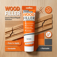 Pengisi Permukaan Kayu Cepat Kering Walnut Red Oak Log White Shades Sand Wood Filler untuk Memperbaiki Goresan Kayu.