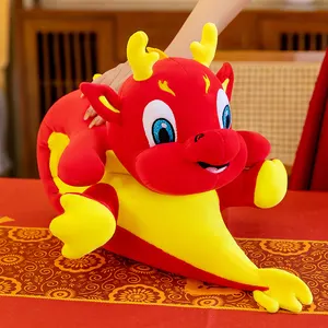 Cpc yanxiann yeni özel doldurulmuş hayvanlar yumuşak ejderha peluş oyuncak kırmızı ejderha yıl maskot oyuncak hediye