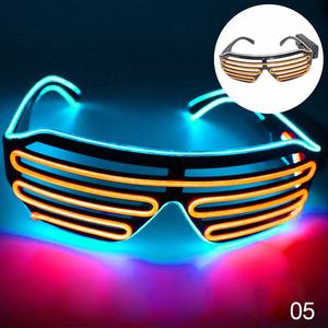 El Shutter Shades Lunettes LED Lunettes Glow Lumineux EL Wire Neon Flash Light Up Lunettes Rave Costume DJ Lunettes <span class=keywords><strong>de</strong></span> <span class=keywords><strong>soleil</strong></span> Party Decor - Product Image 5