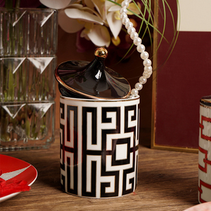 Portacandele Retrò Europeo SYL in <span class=keywords><strong>Ceramica</strong></span> con Volto Femminile, Contenitore per Gioielli, Decorazione per la Casa e la Bellezza - Product Image 1