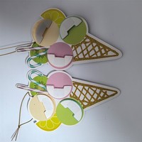 Décoration de Noël en papier en forme de cornet de glace pour plafond intérieur, thème de Noël, papier en nid d'abeille pour arbre de Noël