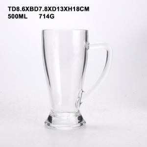 Gobelets en verre transparent <span class=keywords><strong>de</strong></span> 14/16/22 oz très vendus pour la <span class=keywords><strong>bière</strong></span>, le thé ou le jus, avec poignée - Product Image 5