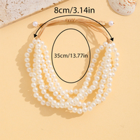 Bracelet en perles tendance à 5 brins, réglable, en macramé, avec nœud coulissant, imitation perles, bijoux superposés, cadeau pour femme