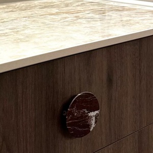 SAIDKOCC 100% Marble Knob Door Handle Onyx Green <strong>Traversine</strong> Emperador High End Customization <strong>of</strong> Modern Cabinets and Wardrobes - Product Image 2