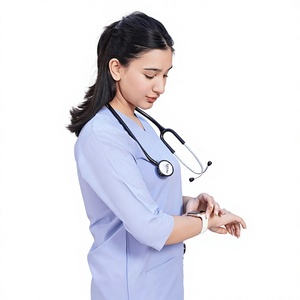 New Arrival Women Medical Scrub <b>Set</b> V Neck Nursing Uniform Breathable Polyester Spandex Hospital <b>Doctor</b> Scrubs OEM Manufacturer - Product Image 6