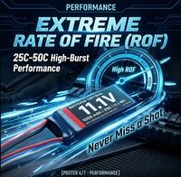 Batterie LiPo Battivus Airsoft 7.4V 11.1V 1200mAh 25C en forme de bâton Nunchuck pour M4 AK Crane Stock Tamiya Deans XT30 XT60 Grade A