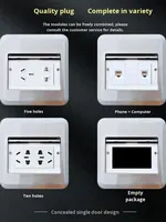 Tomacorriente de Piso Empotrado de Acero Inoxidable con Puerta Oculta para Red Eléctrica