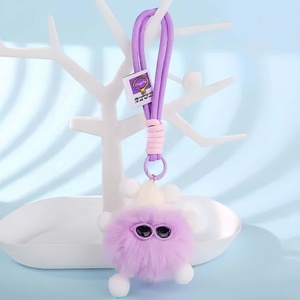 Lindo Llavero de Peluche con Pompón, Colgante Suave y Peludo para Bolsos y <span class=keywords><strong>Mochilas</strong></span>, Venta al por Mayor, OEM, Personalizado - Product Image 1