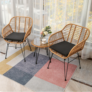 Muebles de Exterior Tradicionales, Silla de Jardín de Mimbre y Ratán, Silla con Brazos y Estructura Metálica de Alta Calidad para Restaurante - Product Image 3